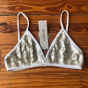 Chan Luu gold sequined bra. New with tags